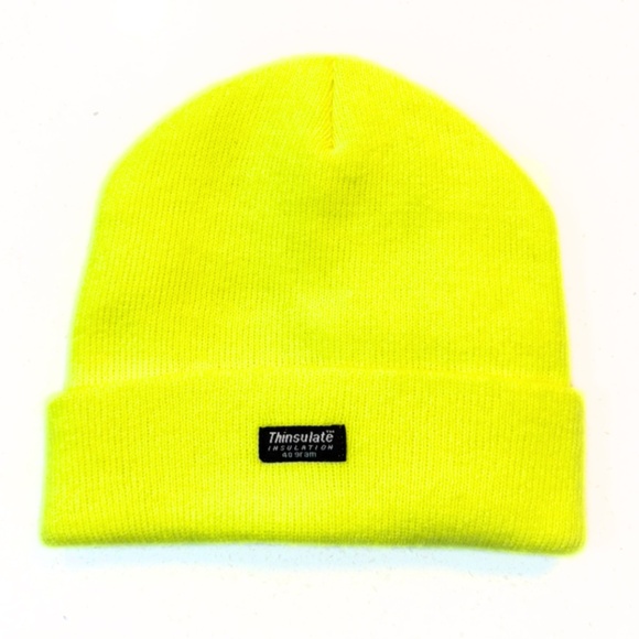 Thinsulate Lightweight Thermal Fluorescent Yellow Unisex Toque - Picture 1 of 4